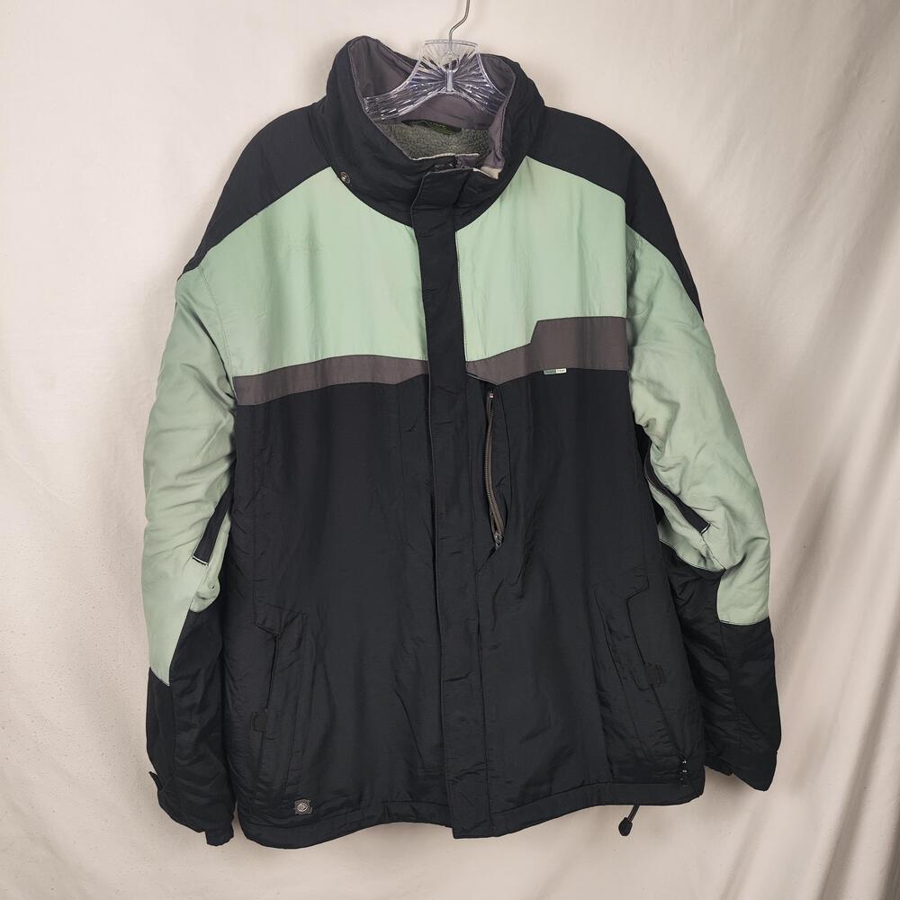 Columbia Jacket Mens XL Black Green Colorblock Convert Boardwear Ski Fleece